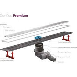 Κανάλι Ντουζiέρας Σιφών Confluo Premium Line 650 65cm Ανοξείδωτο Χρωμέ